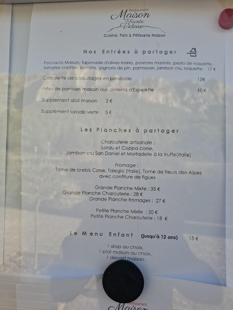 Restaurant Maison Sainte-Victoire - Menu Image 4